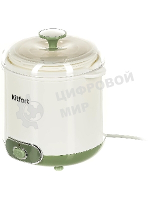 Йогуртница Kitfort KT-2005 20Вт 1б. 1500 мл белый/зеленый