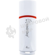 Флешка USB Smartbuy Crown white (SB4GbCRW-W), 4Gb, USB 2.0, R/W 15/5, белый/красный