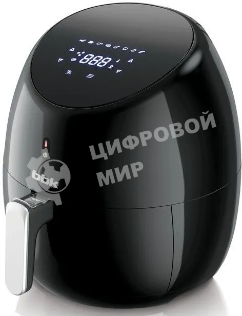 Аэрогриль BBK AF505D черный, 2000 Вт, 5 л, сенсор, 8 программ
