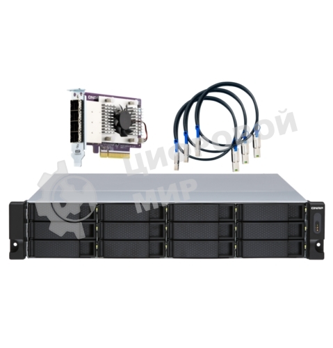 Полка расширения сетевого хранилища без дисков SMB QNAP TL-R1200S-RP SATA 6GB/s JBOD storage enclosure, 12-tray 3,5