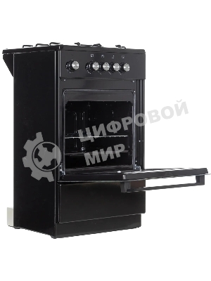 Плита газовая De Luxe 5040.48Г (Щ)-011 черный, конфорок 4 шт, духовка 46 л, 50 см x 85 см x 50 см