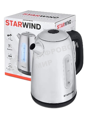 Чайник электрический Starwind SKS3210 1.7 л, 2200 Вт, серебристый (корпус: металл)