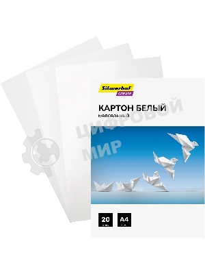 Картон белый Silwerhof мелованный 20л. A4 Create 240г/м2 обл.мел.картон ПЭТ 200x280мм