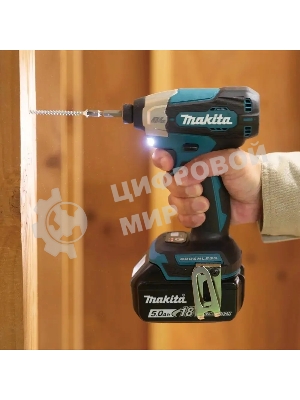 Дрель-шуруповерт Makita DTD157RTJ, 18 В, 5 Ач, 140 Нм, бесщеточный, ударный