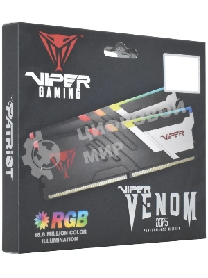Оперативная память Patriot Viper Venom, DDR5, 48Gb (2x24 Gb), 6000 MHz, CL30, DIMM, радиатор, RGb, черный