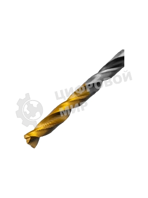 Сверло спиральное по металлу Denzel 4,2 x 75мм, Р6М5, Golden Tip, многогранная заточка