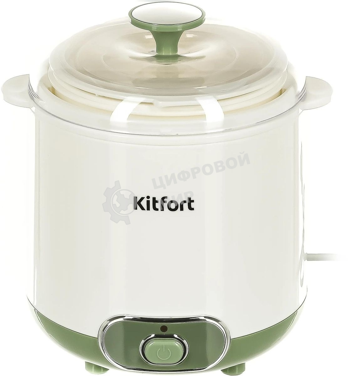 Йогуртница Kitfort KT-2005 20Вт 1б. 1500 мл белый/зеленый