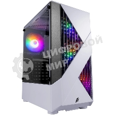 Компьютерный корпус 1STPLAYER FIREROSE F3-A белый, ATX, TG, 4x120мм LED fans inc.