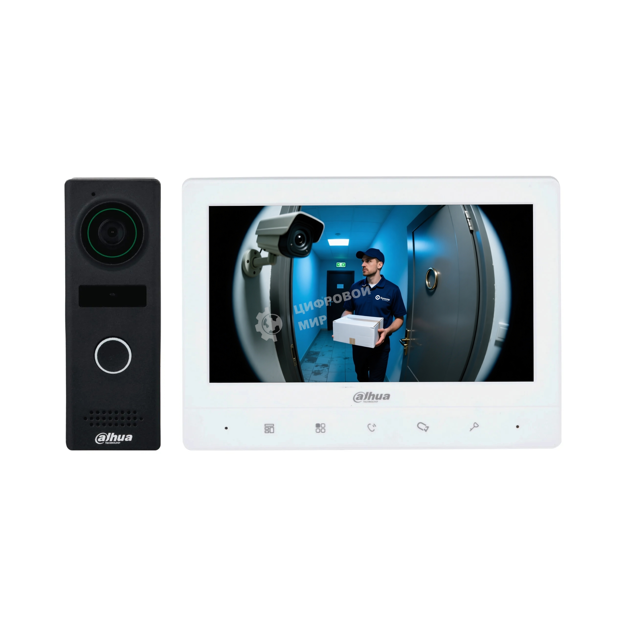 Комплект домофона Dahua DHI-KTA02M белый