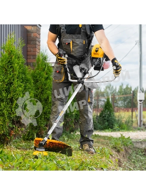 Триммер бензиновый Denzel DGT-430, 43см3, 2,5 л.с., неразъемная штанга, состоит из 2 частей