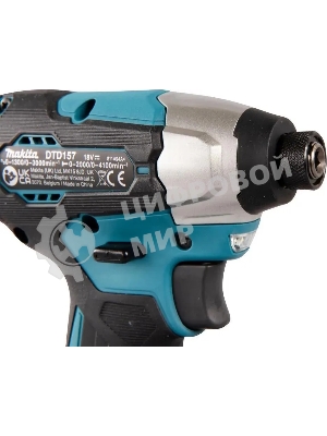 Дрель-шуруповерт Makita DTD157RTJ, 18 В, 5 Ач, 140 Нм, бесщеточный, ударный