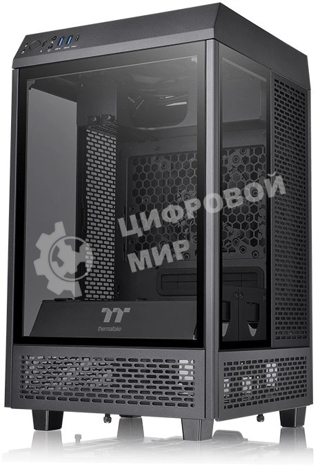 Компьютерный корпус Thermaltake The Tower 100 черный без БП ATX 2x120мм 2xUSB 3.0 1xUSB3.1 audio bott PSU