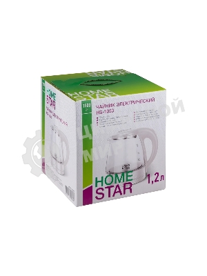Чайник электрический Homestar HS-1053 1,2 л,стекло/пластик, белый (106464)