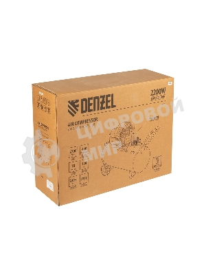 Компрессор воздушный Denzel DKV2200/100,Х-PRO (58079) 2.2 кВт, 400 л/мин, 100л