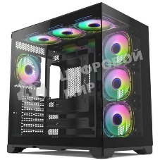 Компьютерный корпус Forza FZ-G42A Seaview TG ATX Case, black, w/o psu, Tempered glass front panel, 1x3,5