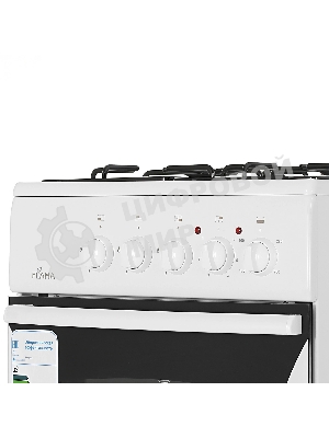 Плита комбинированная Flama RK 23-105 W белый, конфорок 4 шт, духовка 50 л, 50 см x 85 см x 60 см