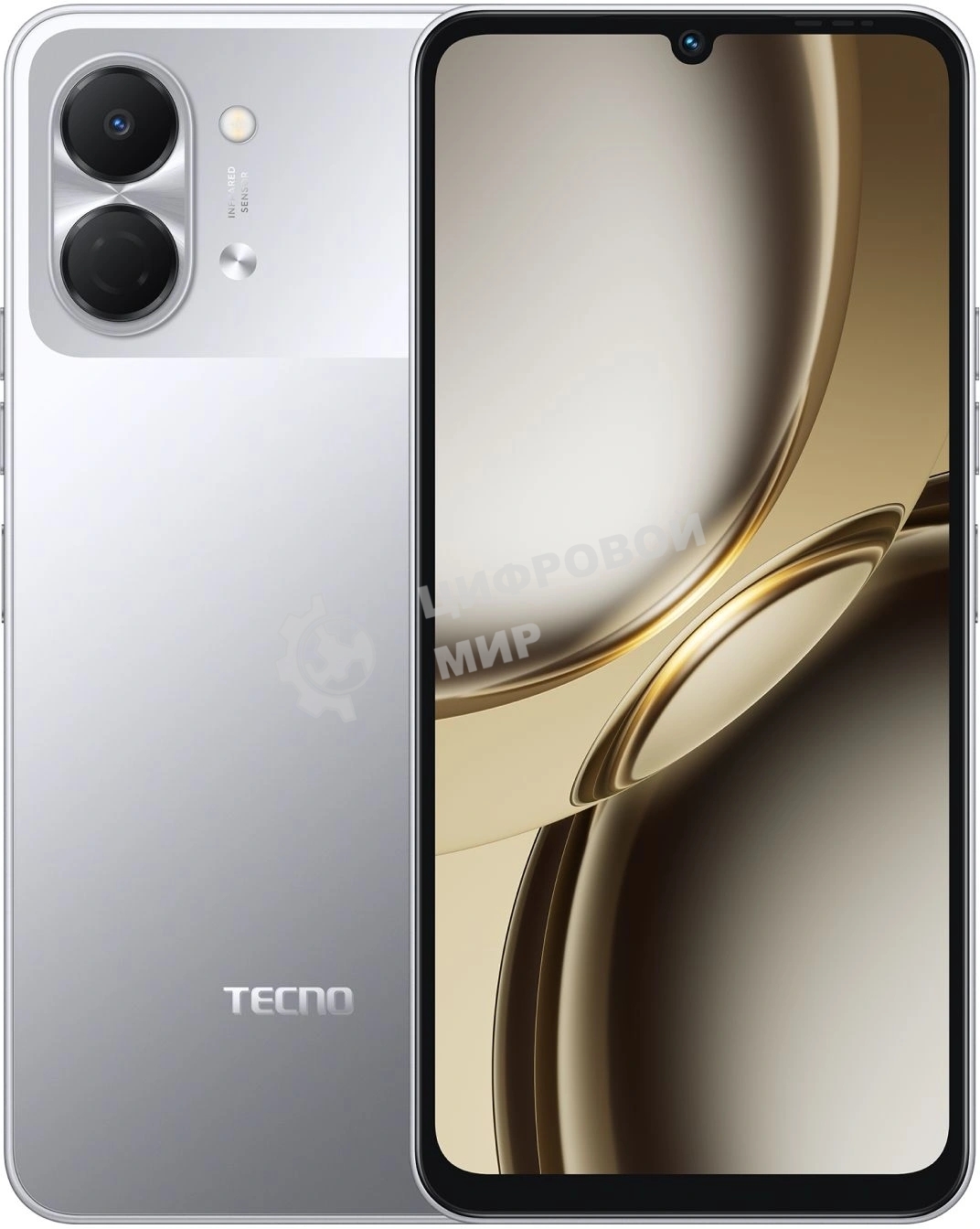 Смартфон Tecno Spark Go 3 128Gb 4Gb серый моноблок 3G 4G 2Sim 6.75