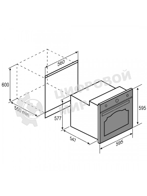 Духовой электрический шкаф Zigmund & Shtain E 166 B черный/бронза