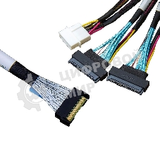 Кабель Amphenol RMC74-2464 Cable MCIO x8 74P (прямой Straight Type) -TO- 2* U.2 (SFF-8639), L:80cm (CMC239)