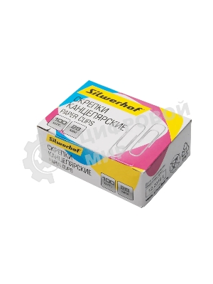 Скрепки Silwerhof 491029 металл 28мм (упаковка: 100 шт) картонная коробка