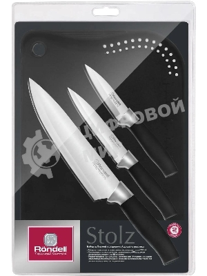 Набор ножей кухонных Rondell RD-1772 компл.: 4 предм. разд.дос. черный блистер