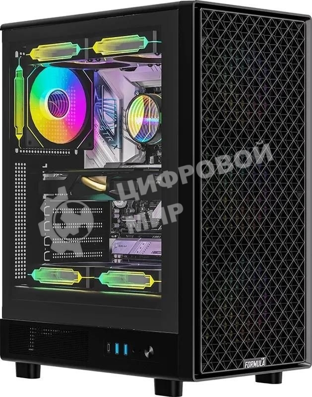 Компьютерный корпус Aerocool/Formula MANA DYNAMIC черный без БП ATX 6x120мм 2xUSB 3.0 1xUSB3.1 audio bott PSU