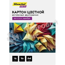 Картон цветной Silwerhof двустор.мелов. 16л. A4 Create 240г/м2 папка