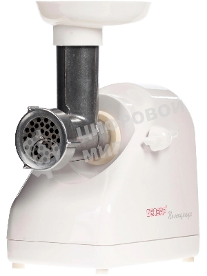 Мясорубка электрическая Белвар Помощница КЭМ-36/220-4-32 белый, 1000 Вт, 0.6 кг/мин, реверс, насадки - 6
