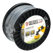 Леска для триммера Denzel двухкомпонентная квадрат, 3,0мм х 111м, на DIN катушке EXTRA CORD