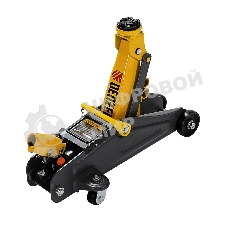 Домкрат гидравлический подкатной с фиксатором Denzel 2 т, 130-330 мм, в кейсе