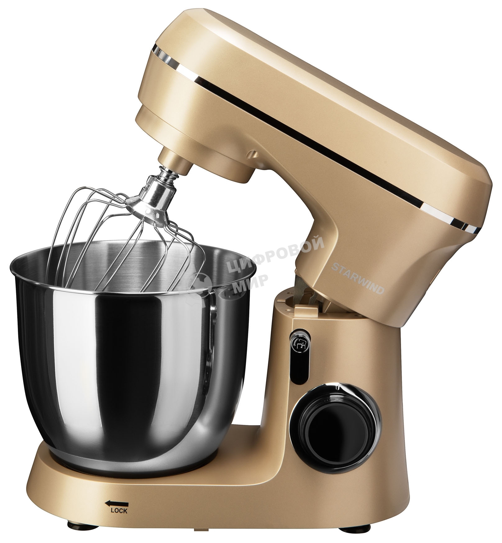 Миксер планетарный Starwind SPM6163 1300 Вт, золотистый