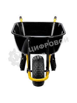Тачка строительная Denzel усиленная, объем 130 л, 230 кг, колесо 15х6.00-6