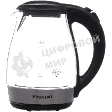 Чайник электрический Hyundai HYK-G2030 1.7 л, 2200 Вт, черный (корпус: стекло)