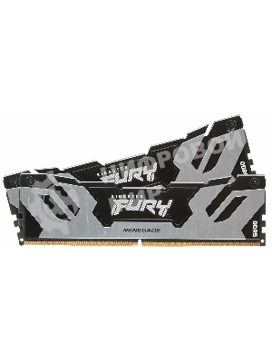 Оперативная память Kingston Fury Renegade, DDR5, 32GB (2x16GB), 6400MHz, CL32, DIMM, с радиатором, серебристый/черный