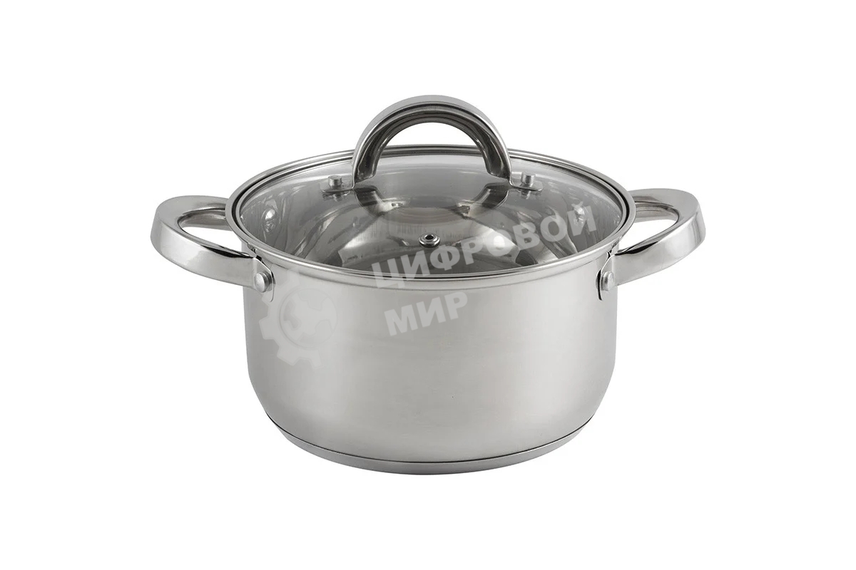 Кастрюля MALLONY Mediano нержавеющая сталь, со стеклянной крышкой, 2,6 л, d-18