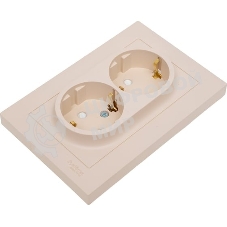 Розетка 2-м. SE ATN001226 AtlasDesign 16А с заземл. со шторками в сборе песочн.