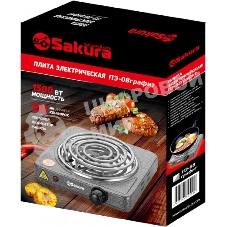 Плита настольная электрическая Sakura ПЭ-08 1500Вт 150мм 1конф/спир графит