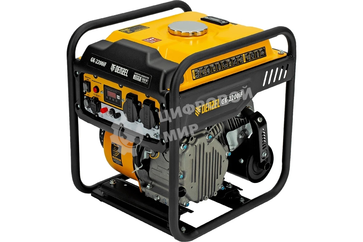 Электрогенератор бензиновый инверторный Denzel GK-2200iF, 2.2 кВт, 95 дБ, 27 кг