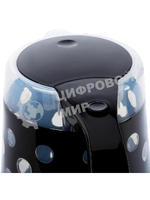 Чайник электрический Hyundai HYK-G2012 1.7 л, 2200 Вт, черный/прозрачный (корпус: пластик)