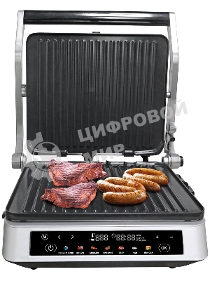Гриль электрический Zigmund & Shtain ZEG-940 стальной, 2000 Вт
