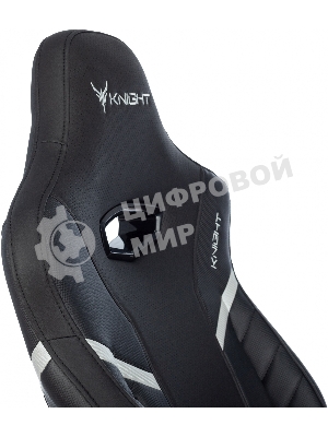 Кресло Knight Thunder 5X черный, экокожа, 120 кг, механизм качания