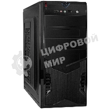 Компьютерный корпус Miditower ExeGate CP-604-UNS350 (ATX, БП UNS350 с вент. 12см, 2*USB, аудио, черный)