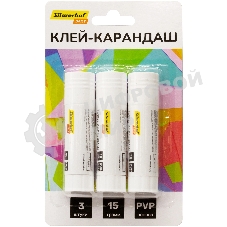 Клей-карандаш Silwerhof Daily 15гр ПВП блистер (упаковка:3шт)