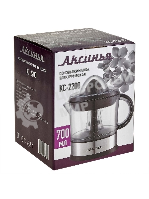 Соковыжималка АКСИНЬЯ КС-2200 чёрный, цитрусовая, 40 Вт, 700 мл, электронное, реверс