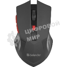 Мышь беспроводная Defender Accura MM-275 красный, 1600 dpi, радиоканал, USB, кнопки - 6