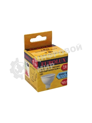 Лампа светодиодная EUROLUX LL-E-MR16-7W-230-4K-GU5.3 рефлектор