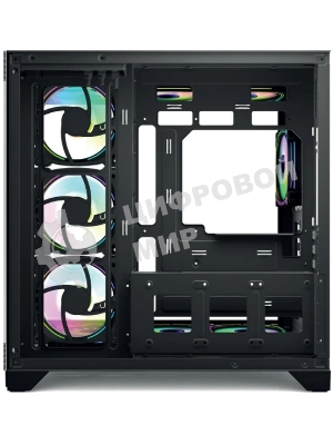 Компьютерный корпус Forza Forza FZ-G42B Seaview TG ATX Case, black, w/o psu, Curved Tempered glass front panel, 1x3,5