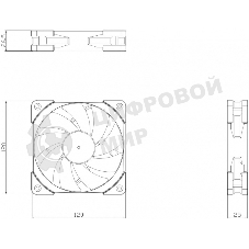 Кулер для корпуса Thermalright TL-C12RW-S V2 Reverse (120x120x25mm, 4-pin PWM, ARGB, 58CFM, 25.6dBA, 1500RPM, White)