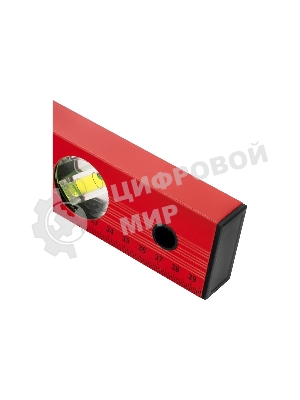 Уровень Matrix алюминиевый, 400 мм, 3 глазка, красный, линейка