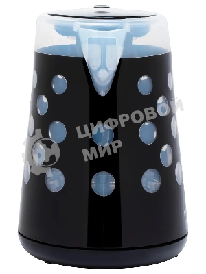 Чайник электрический Hyundai HYK-G2012 1.7 л, 2200 Вт, черный/прозрачный (корпус: пластик)